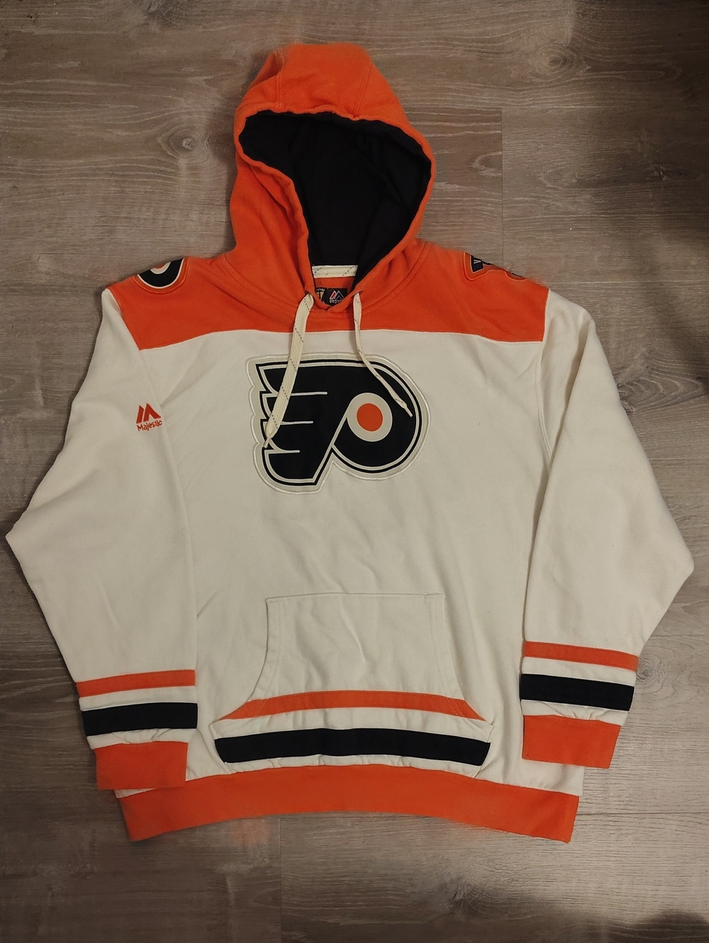 2015 Majestic 100% Cotton  Philadelphia Flyers Pullover Retro Hoodie